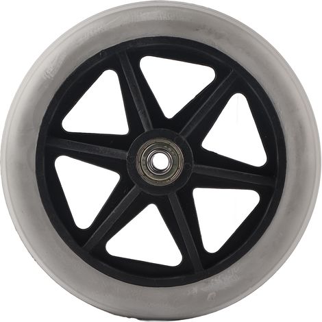 Ortviai Roue Pleine pour Fauteuil Roulant et Déambulateur – 15 cm, Polyuréthane, Moyeu 5 Trous, Roulement 608ZZ