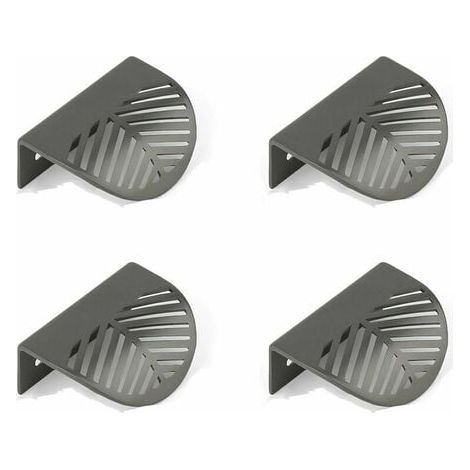 4er-Pack schwarze Blatt-Schrankgriffe aus Messing für Küchenmöbel, Einzelschublade, frei stanzbar, Zinklegierung, gebürstetes Kupfer (1/5)