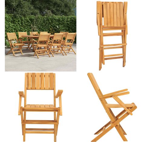 Gartenstühle 8 Stk. Klappbar 55x62x90 cm Massivholz Teak - Gartenstühle - Holzmöbel - Outdoor Möbel - Balkonmöbel - Terrasse - Home & Living (1/5)