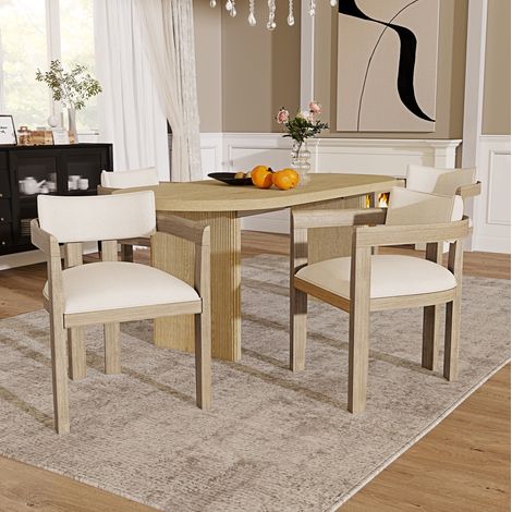 Silla de comedor de madera maciza y lino natural, con reposabrazos, estilo clasico,57.5×60.5×78.5cm (1/5)