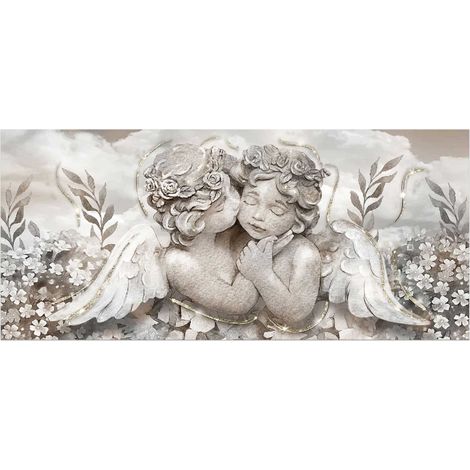 Lupia Quadro con angeli, tela con Glitter BRILLANT 45x100 cm ANGELS IN FLOWERS MIX (1/4)