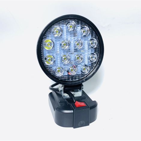 x Lampe de travail LED sans fil pour Makita 18V, projecteur portable, lampe de chantier, lampe torche, spot pour Makita 18V (rond) (1/5)