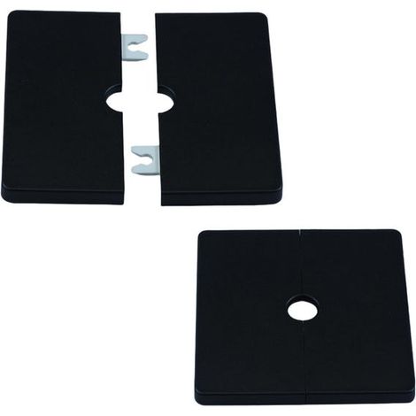 Paquete de 10 tapas cuadradas para orificios de cables — Tapas decorativas autoadhesivas de plástico ABS para grifos, 27 mm de diámetro interior, color negro (1/5)