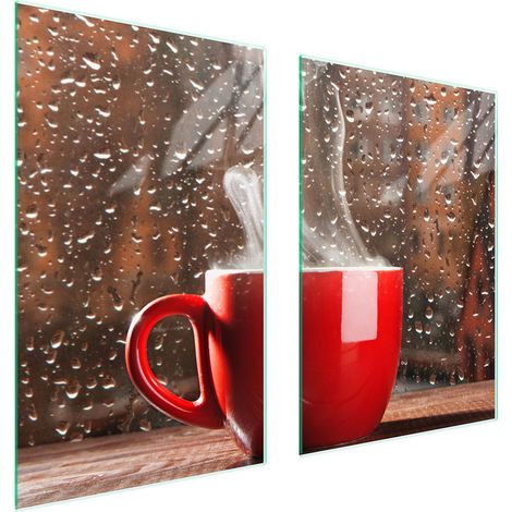 Assiette de protection en verre pour la cuisine 65x52 café (1/5)