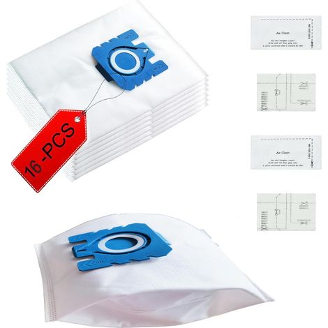 Confezione da 16 sacchetti per aspirapolvere e 4 filtri motore per modelli Miele GN, serie 3D, Efficiency, S2, S4, S5, S6, S8. (1/4)