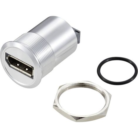 TRU COMPONENTS TC-11980476 Adattatore per pannello Display Port 1,2 presa Presa DisplayPort - Presa DisplayPort Argento (1/2)