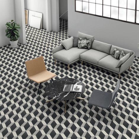 Carrelage Imitation Carreaux de Ciment CUBAN 22,3x22,3 cm Block (1/2)
