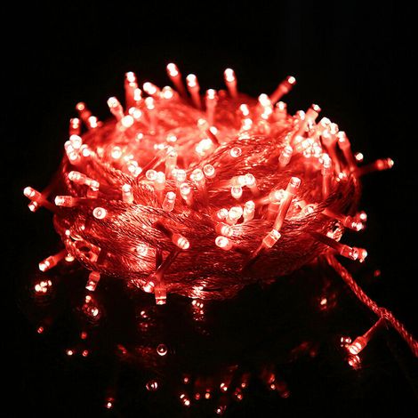 Guirlande Lumineuse Carnaval Mariage Extérieur Jardin Intérieur Éclairage, LED Fairy Tale Tree Lights Festive Tree Lights Décoration de Noël, rouge, 50M 400 LED (1/5)
