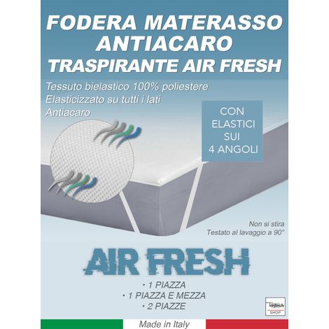 COPRIMATERASSO Antiacaro TRAVERSA TRASPIRANTE AIR Fresh 2 PIAZZE (1/3)