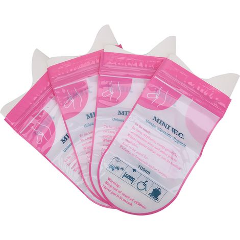 Lot de 4 sacs à urine de voyage jetables et portables pour urgence, mini toilettes (1/5)