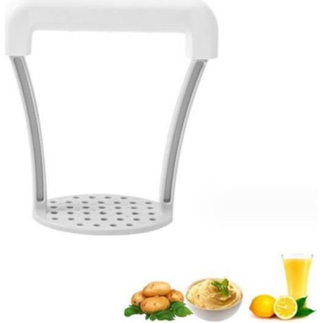 Presse-Purée - Polypropylène - Manche Ergonomique Anti-Dérapant - Lavable En Lave-Vaisselle - Blanc - 1 Pièce (1/4)