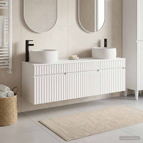 vidaXL Bathroom Cabinet Set 3 pcs White 49 x 44.5 x 66 cm (1/5)