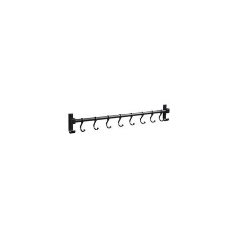 Soporte de pared de aluminio de 50 cm – 8 ganchos extraíbles – Resistente a la corrosión – Para utensilios de cocina y ropa