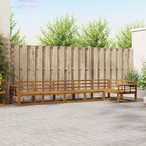 Outdoor-Sofagarnitur 6 pcs Natur Massivholz Akazie