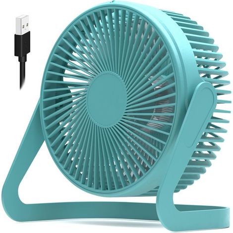 Kleiner USB-Tischventilator, Mini-Leise-Tischventilator, Blau (1/5)