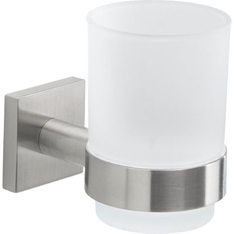 Gedy Wandhalter für Zahnbürste Fuji Gebürstet aus Edelstahl und satiniertem Glas