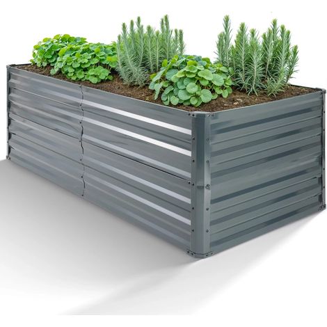 AREBOS Letto rialzato in metallo 240 x 90 x 79 cm Letto da giardino Letto per verdure (1/5)