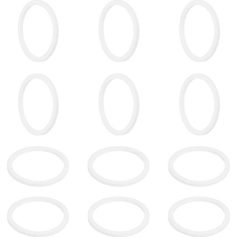 Rondelle PTFE 12Pcs 38mm OD 32mm ID 2mm Épais Rondelles Plates Joint d'Étanchéité Annulaire pour Robinet, Tuyau, Boulon, Machinerie, Blanc (1/5)
