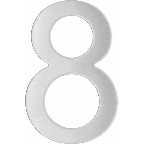 Chiffre 8 adhésif, inox, H.76mm - THIRARD