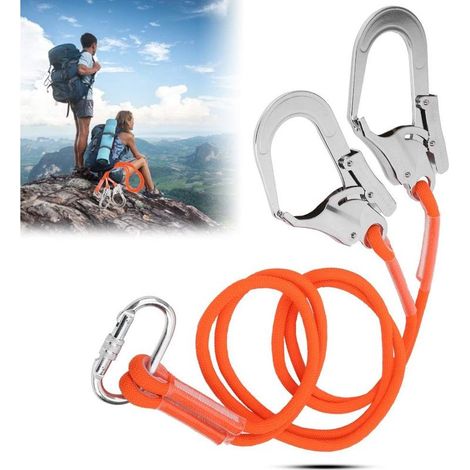 Ceinture De SéCurité , Cordon De SéCurité , Harnais De Protection LanièRe Ceinture De Travail à Haute Altitude Avec Crochet En Acier (1.6m) (1/4)