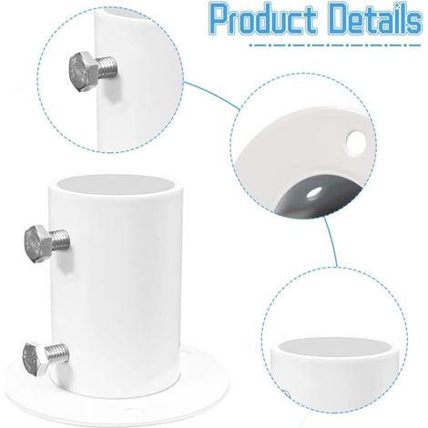 Lot de 2 supports d'échelle de piscine en acier inoxydable - Bride d'ancrage pour échelle de piscine avec tube à bride - Accessoire de piscine - Manchon pour échelle de piscine - Support