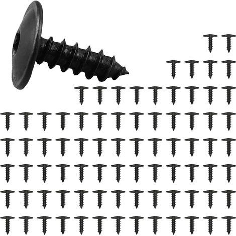 Lot de 80 Vis Autoperceuse pour Metal, Vis Auto-taraudeuses pour Carrosserie de Voiture, Vis Torx, M5 x 16 mm, Noires (1/5)
