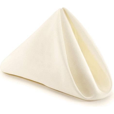 Juego de 10 servilletas de algodón y poliéster color marfil, con bordes dobladillados, 50,8 cm – para el hogar, bodas, banquetes y hoteles. (1/5)