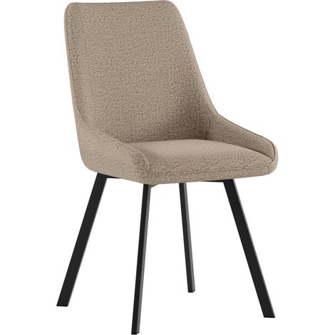 Sedia da interno Fox con seduta e schienale in microfibra color Beige, struttura in metallo resistente, design moderno - Fox (1/5)