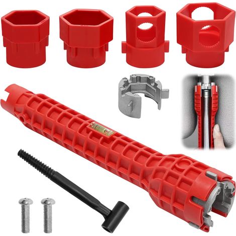 Outil de Clé de Robinet 14 en 1, Cle pour Robinet Evier, Installateur de Clé d'évier, pour Cuisine Salle De Bain pour Cuvette De Toilettes Cuisine Plomberie (1/5)