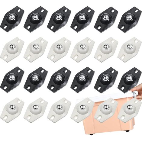 24 Pièces Mini Roulettes Auto-adhésives, 360 ° Roulettes à Billes Roulettes, Roulettes Pivotantes Auto-adhésives, Poulie Universelle pour Meuble, Pour Petits Meubles, Poubelles, Pot De Fleur (1/5)