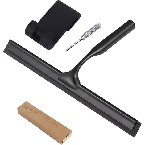 Raclette à Vitre en Acier Inoxydable 25cm, Idéale pour Nettoyage Cabine de Douche, Salle de Bain, Miroir, Carrelage, Verre et Vitres de Voiture (1/5)