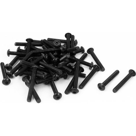 M4x30mm 10,9 legerter Stahl Knopfkopf Innensechskantschraube Schraube Schwarz 50St (1/2)