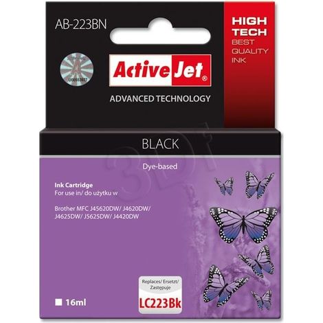 Activejet AB-223BN Supreme - Cartucho de tinta compatible con Brother LC223BK (negro)