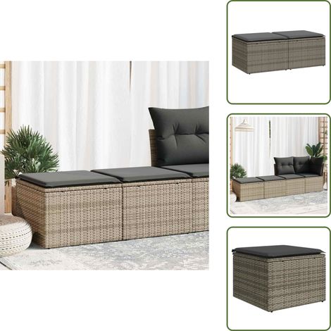 Salon de jardin 2 pcs avec coussins gris résine tressée acacia - Ensemble De Canapés De Jardin - Ensembles De Canapés De Jardin - Ensemble De Canapés D'extérieur - Ensemble De Canapés De Patio (1/5)