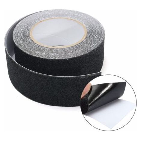 Bande Antidérapante de Sécurité Antidérapant Auto-adhésive Antiderapant pour Escaliers Intérieurs et Extérieurs 2.5cm x 5m Noir (1/4)