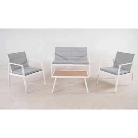 Set Sofa Lounge 4 posti M0775-08 colore bianco