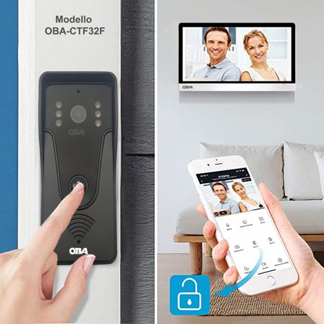 "Videocitofono OBA WiFi con App Tuya: Telecamera Esterna Cablata 1080P per Registrazione Video/Foto e Apertura Cancello Remota" (1/3)