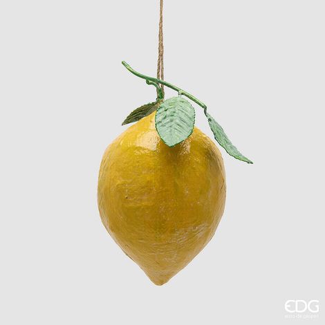 EDG Enzo De Gasperi Decoro Limone da Appendere Pianta Artificiale H 25 Cm L 12 x 16 Cm Giallo