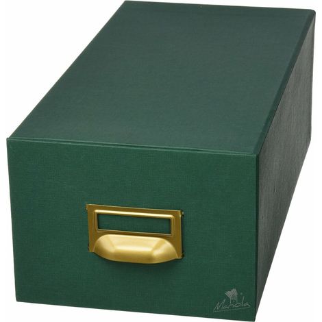 Mariola 3-1000 - Fichero cartón forrado en Geltex para 1000 fichas dimensiones 180 x 125 x 350 mm, color verde (1/2)
