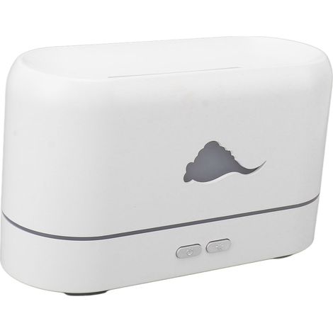 Humidificateur, diffuseur d'arômes, lumière à motif flamme, haut-parleur Bluetooth, décoration intérieure blanche (1/5)