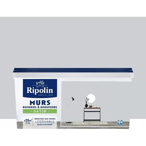 Peinture Murs, Boiseries, Radiateurs RIPOLIN Satin Gris télescope 2,5 L (1/3)