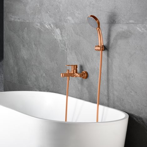 Imex -  Grifo Monomando Ducha y Bañera  Oro Rosa Serie  Roma