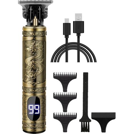 Rasoio elettrico - Kit di toelettatura ricaricabile tutto in uno per uomo, rasoio elettrico con rifinitore per naso e orecchie