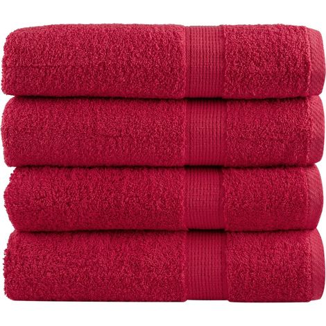 Premium Badetücher SOLUND 4 Stk. Rot 100x150 cm 600 g/m² (1/5)