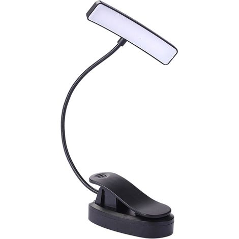 1 Lampe de lecture, 3 niveaux luminosité, LED sans scintillement, col flexible 360°, pour lit et tablette (1/5)