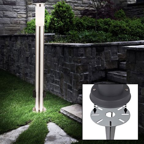 Prese per lampade da esterno in acciaio inox lampada da terra con spina da giardino faretto da terrazza spiedo da terra