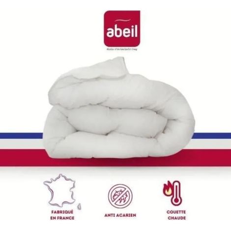 Piumino antiacaro - 220 x 240 cm - Caldo - 400 g/m² per 2 persone - Bianco - ABEIL (1/5)