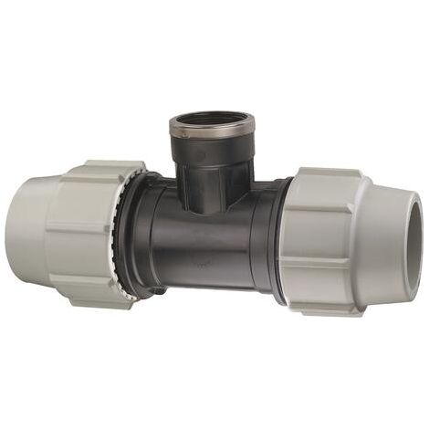 Té à Compression Femelle au centre 50/60 pour Tube PE ø40-40 - Plasson