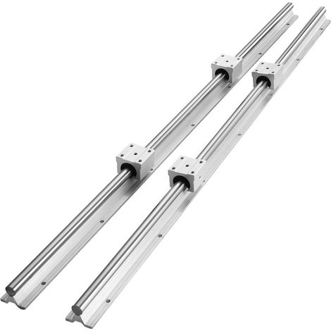 Rail de Guidage Linéaire SBR20 1000 mm 2PCS Rails Linéaires 1000 mm 4PCS Blocs Roulement SBR20UU Kit Glissières à Roulement Linéaire pour Machines Automatisées Routeurs CNC Tours Imprimante 3D (1/5)
