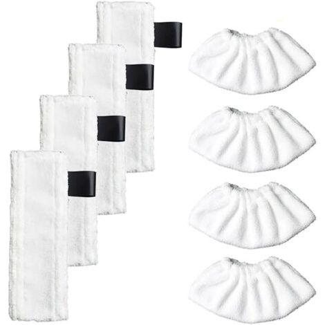 Chiffon de Nettoyage de Rechange pour Nettoyeur à Vapeur Karcher EasyFix SC2, SC3, SC4, SC5 (4 Cleaning Cloth + 4 Cloth Pad)